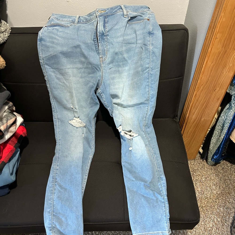 Light Blue Distressed Jeans